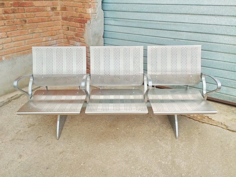 banco 3plazas aeropuerto sala espera inox 1u